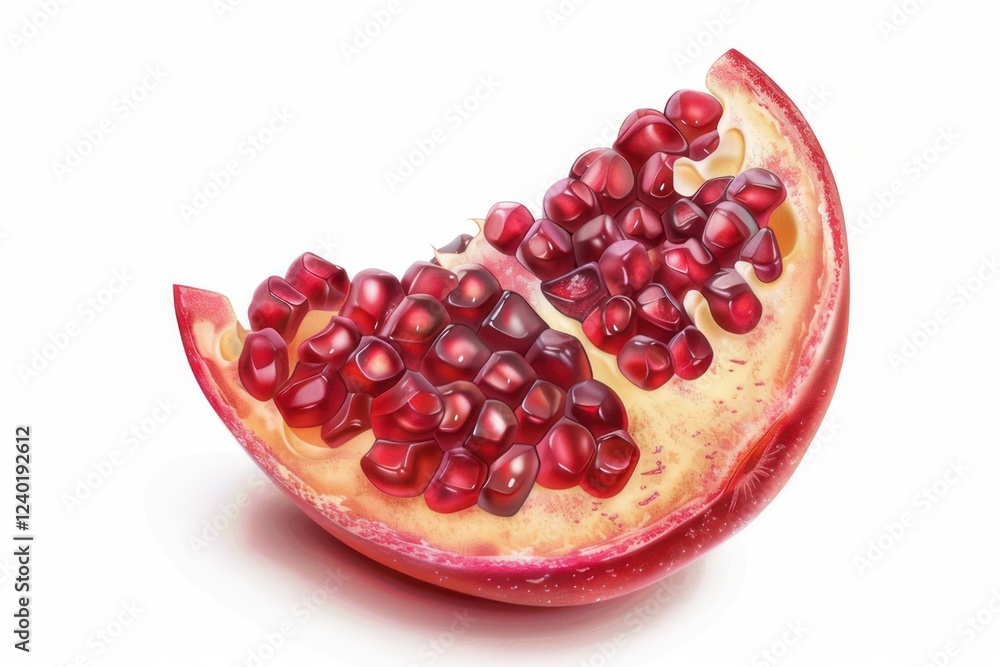 Ripe pomegranate fruit on a white background, isolated Ripe pomegranate fruit on a white background, isolated