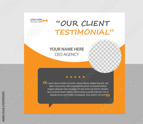 Your clients testimonial,2025 with safe,Circle,polygon,ractangle,with blu,yollw,gray available color.Testimonial banner designClient testimonial or Customer feedback social media banner template. New 