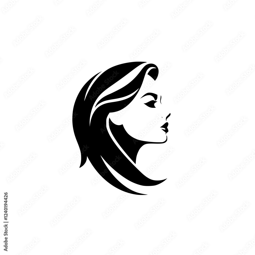 Elegant Woman Profile: Black and White Minimalist Vector Illustration. Perfect for beauty, fashion, and design projects. A stylish and sophisticated graphic. Elegant Woman Profile: Black and White Minimalist Vector Illustration. Perfect for beauty, fashion, and design projects. A stylish and sophisticated graphic.