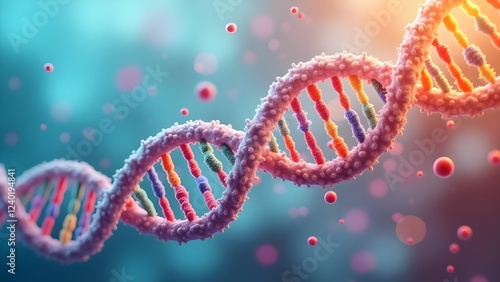 dna strand on a red background