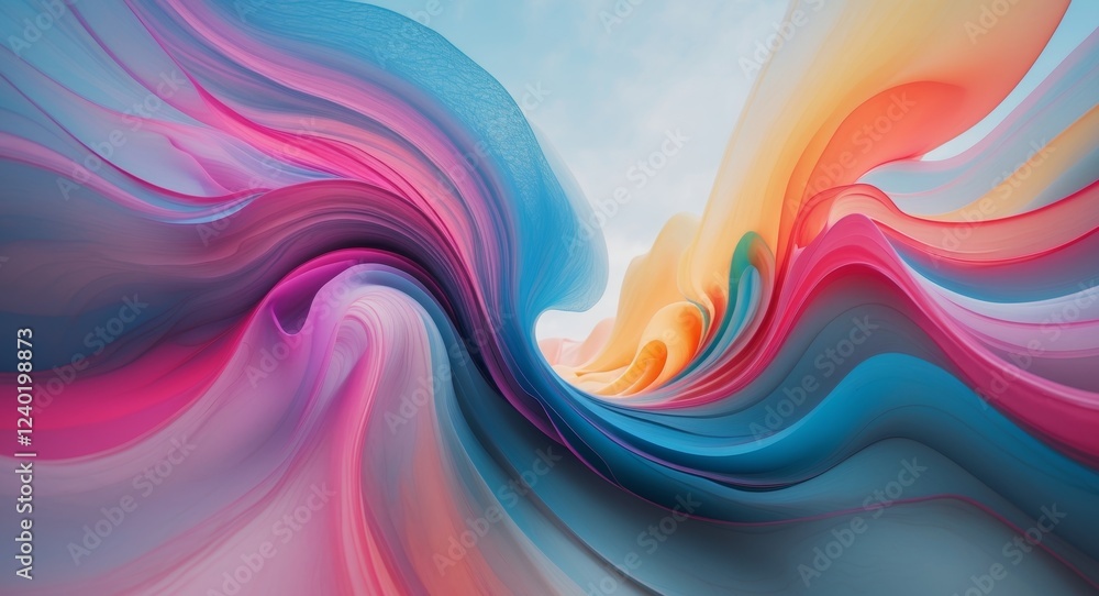 Fototapeta premium Vibrant Abstract Flowing Colors in a Dynamic Design.