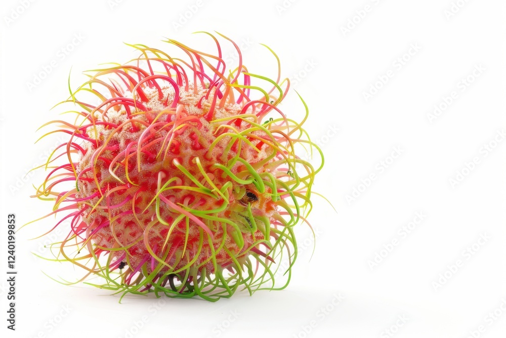 Rambutan on a white background. Rambutan is a tropical fruit. Rambutan on a white background. Rambutan is a tropical fruit.