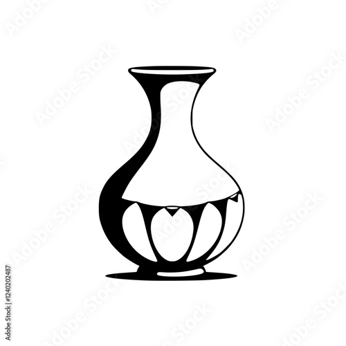 Elegant Black and White Vase: Home Decor, Interior Design, Minimalist Art, Classic Style, Simple Shape, Pottery, Ceramic Container