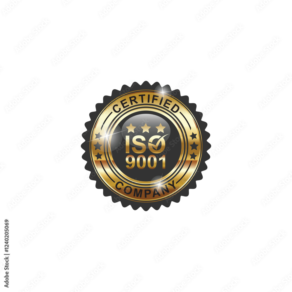 ISO 9001 Golden medal design ISO 9001 Golden medal design