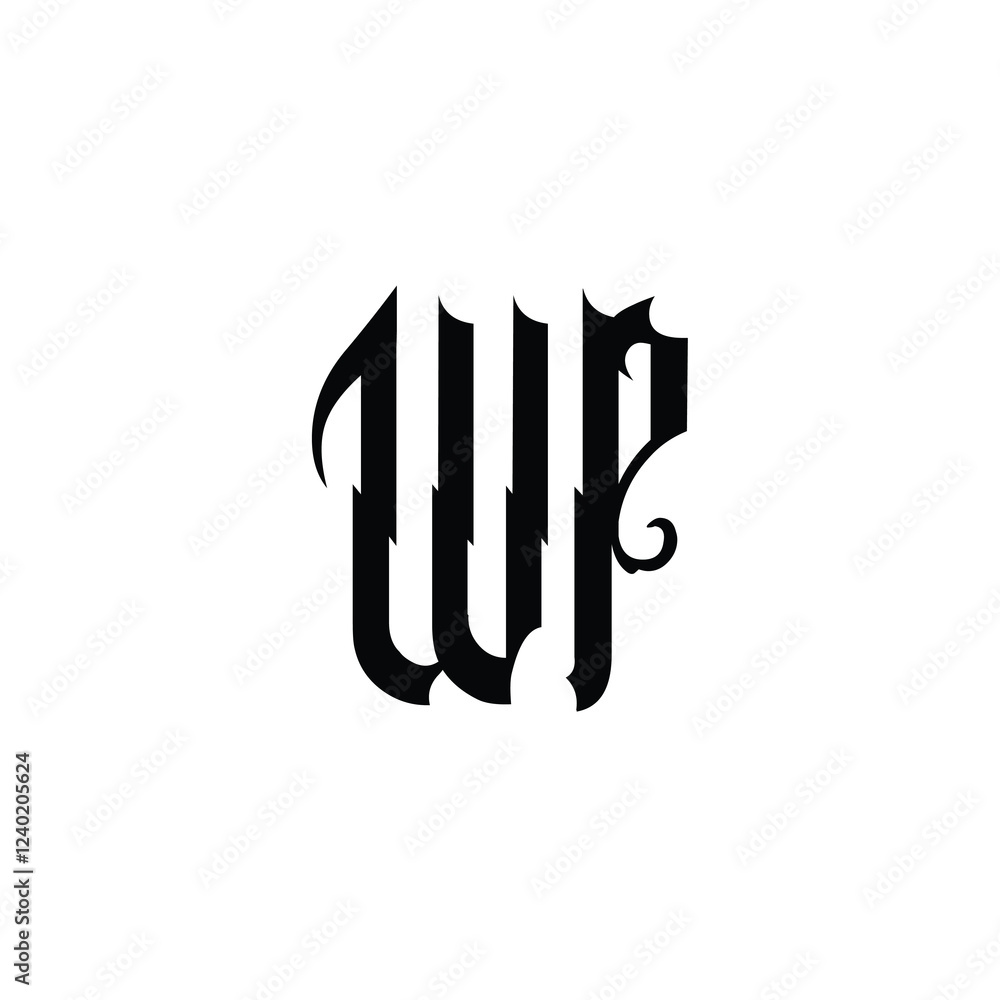 WP monogram logo design letter text name symbol monochrome logotype alphabet character simple logo WP monogram logo design letter text name symbol monochrome logotype alphabet character simple logo