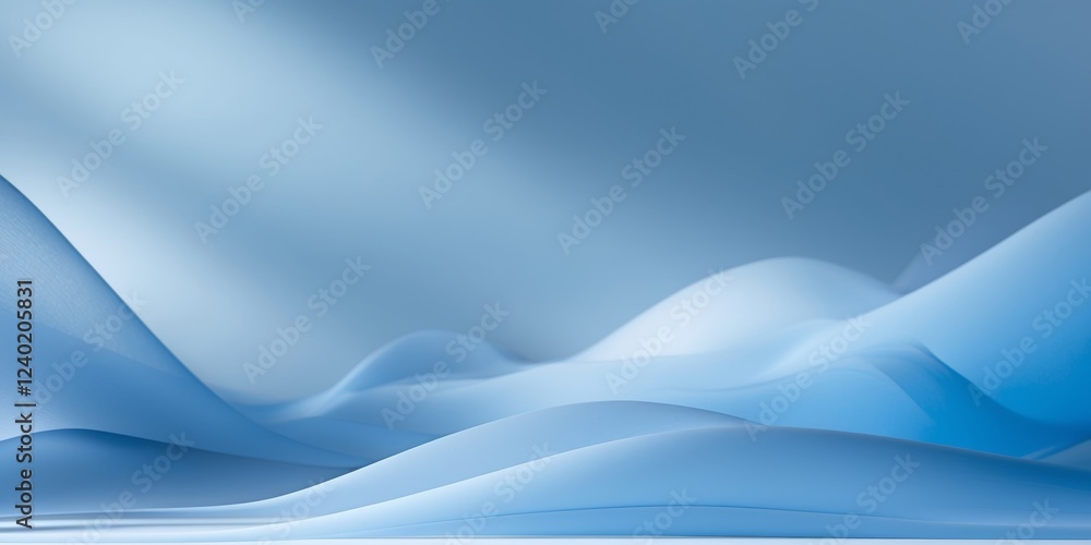 Beautiful abstract blue blurred background creating an ideal product display area in a modern studio setting Beautiful abstract blue blurred background creating an ideal product display area in a modern studio setting
