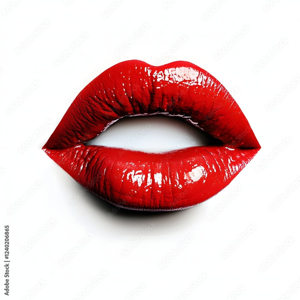 Obraz premium Flirtation, stylish cursive, red lipstick texture, playful vibe