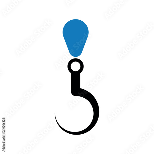 Crane hook construction icon.