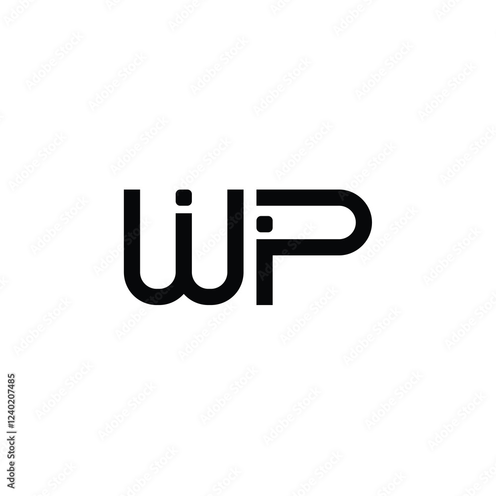 WP monogram logo design letter text name symbol monochrome logotype alphabet character simple logo WP monogram logo design letter text name symbol monochrome logotype alphabet character simple logo