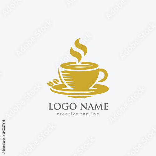 Tea cup, Coffee cup, coffee, seed, cup, hot, restaurant, coffee shop, mug, cafe, drink fully editable vector logo template