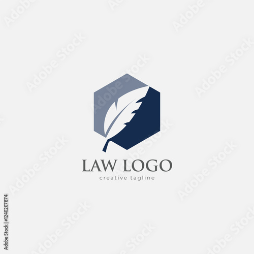 Law logo, lawyer, law, legal, feather, attorney, judge, judicial, feather fully editable vector template