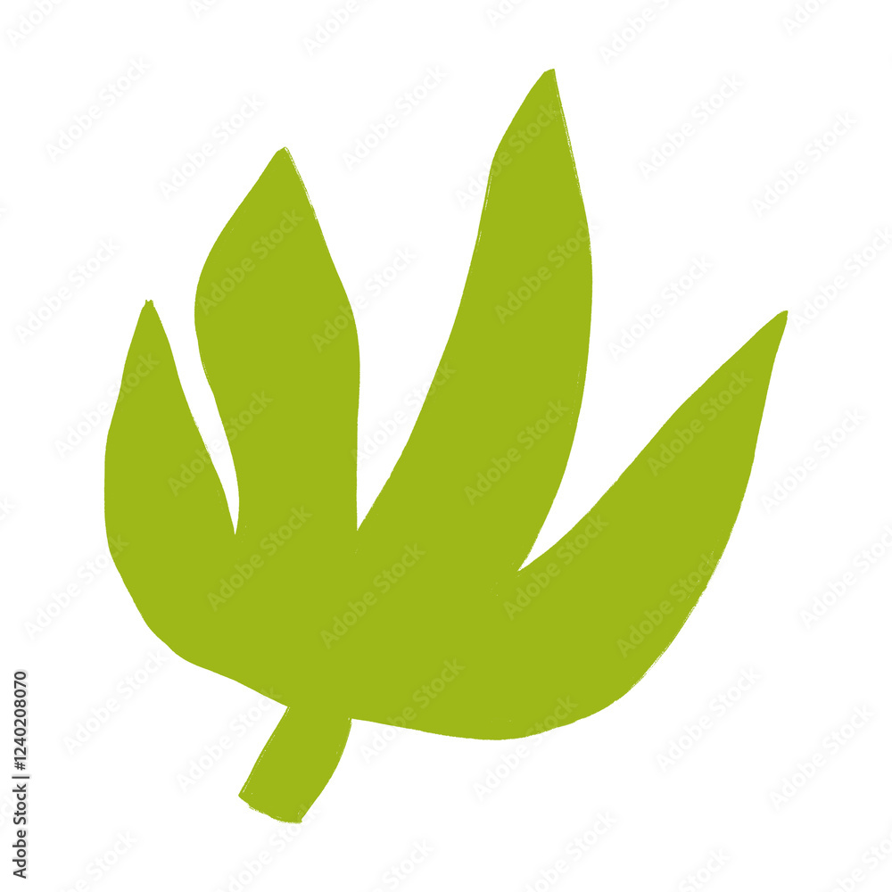 green leaf cute illustration and abstract shape green leaf cute illustration and abstract shape