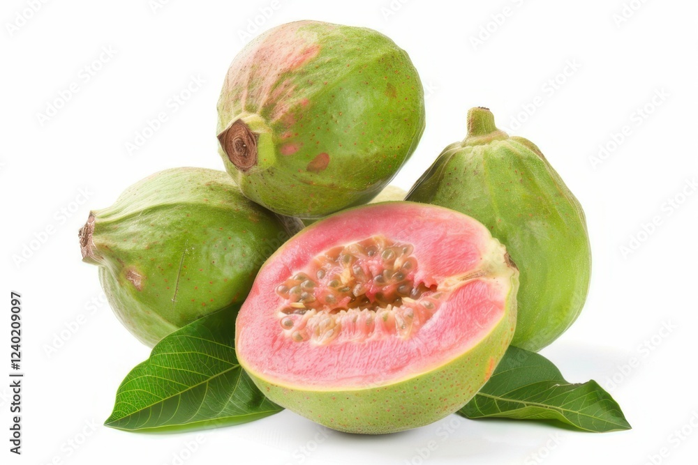 Guava isolated on the white background. Clipping path included. Guava isolated on the white background. Clipping path included.