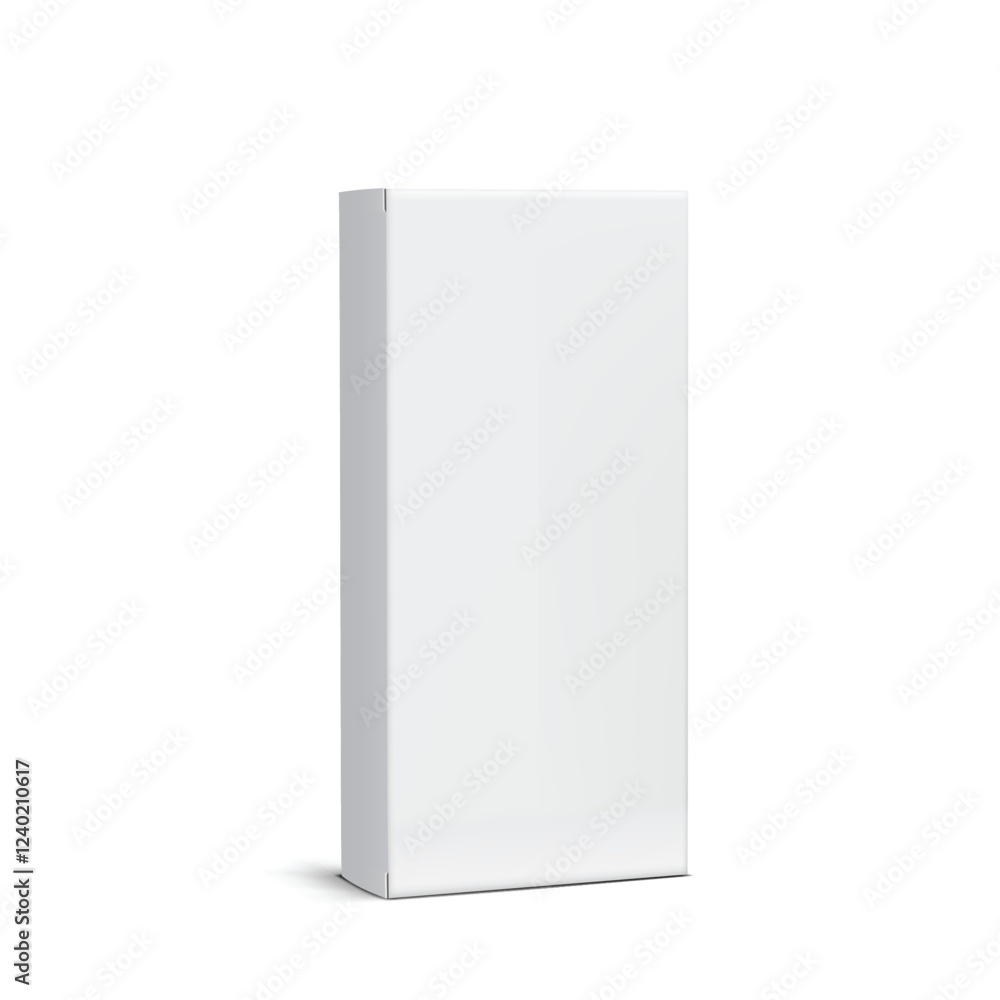 Blank White Box Packaging Mockup for Product Design Vector Blank White Box Packaging Mockup for Product Design Vector