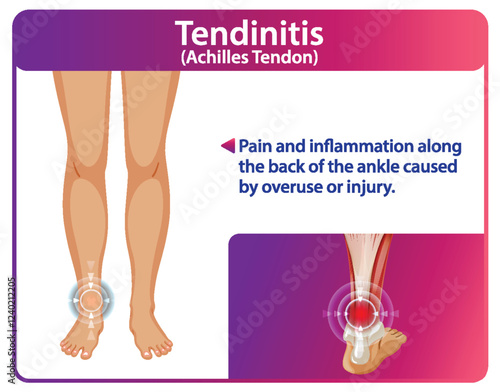 Achilles Tendonitis Medical Illustration