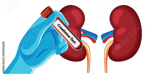 Creatinine Test and Kidney Health Illustration