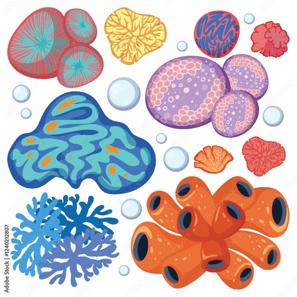 Fototapeta premium Colorful Underwater Coral and Marine Life