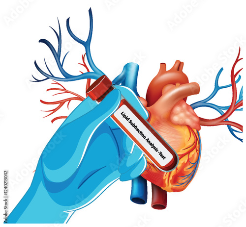 Medical Blood Analysis and Heart Illustration