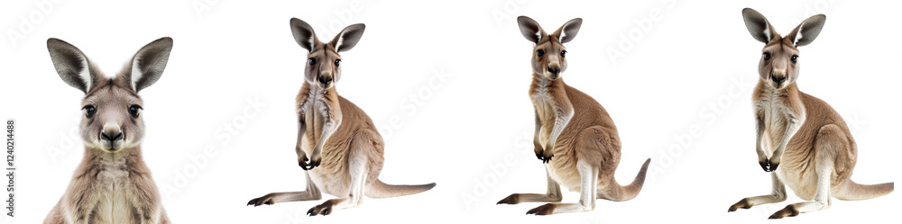 Kangaroo isolated on a white background. Mix Collection Png.