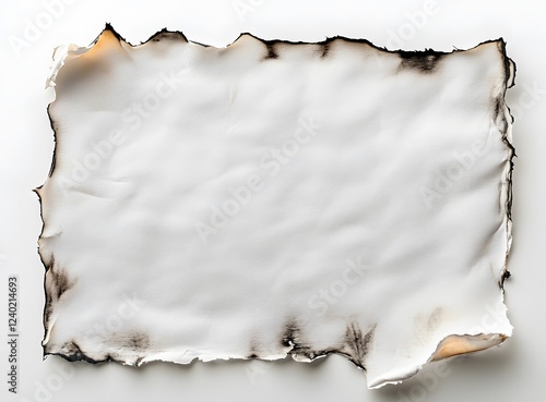 Burned paper edges frame white center