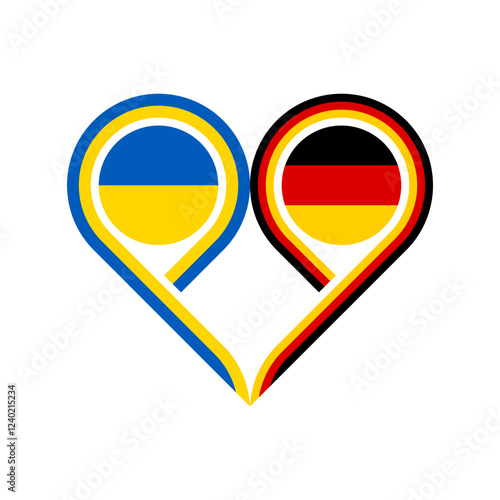 Free Download friendship concept. heart symbol icon of ukraine and germany flags. vector illustration isolated on white background - GFXLoad