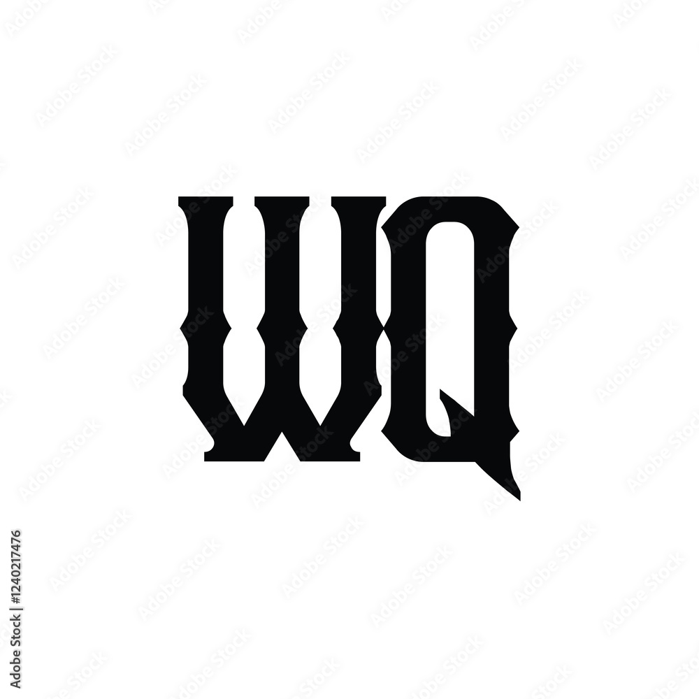 WQ monogram logo design letter text name symbol monochrome logotype alphabet character simple logo WQ monogram logo design letter text name symbol monochrome logotype alphabet character simple logo