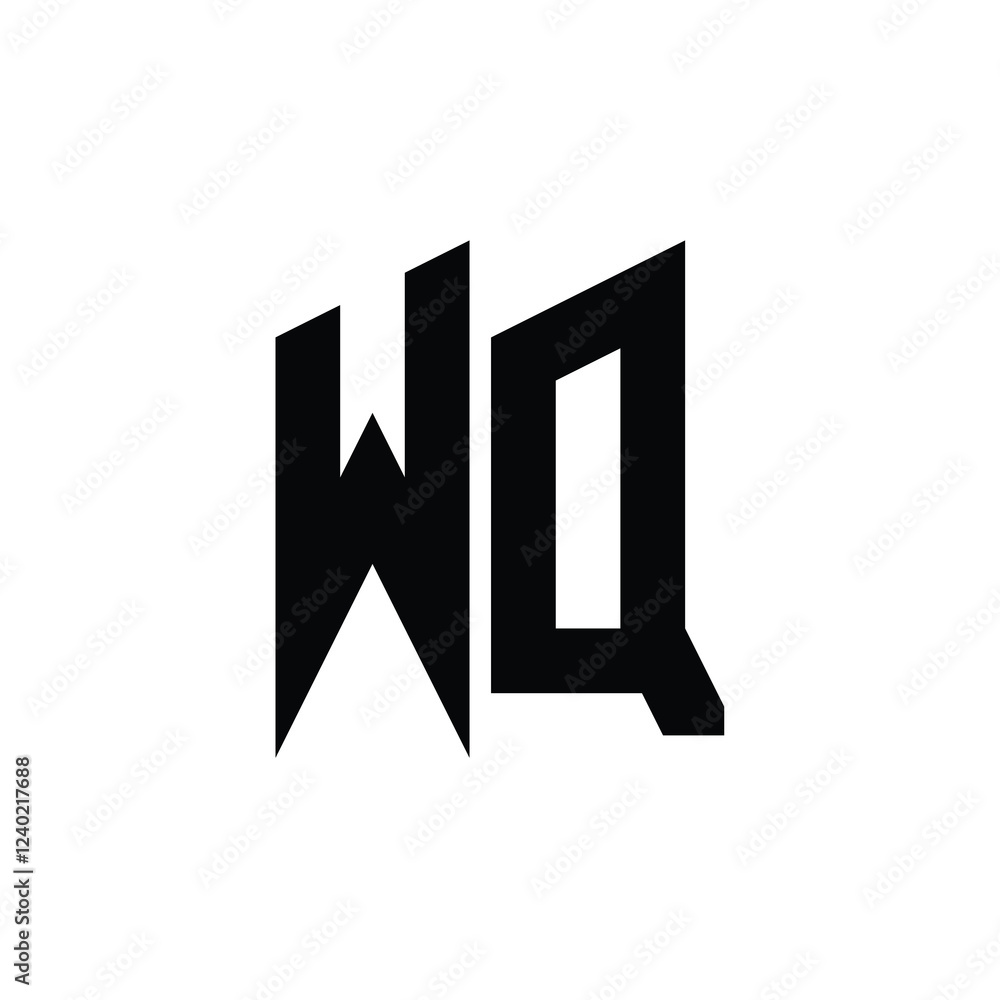 WQ monogram logo design letter text name symbol monochrome logotype alphabet character simple logo