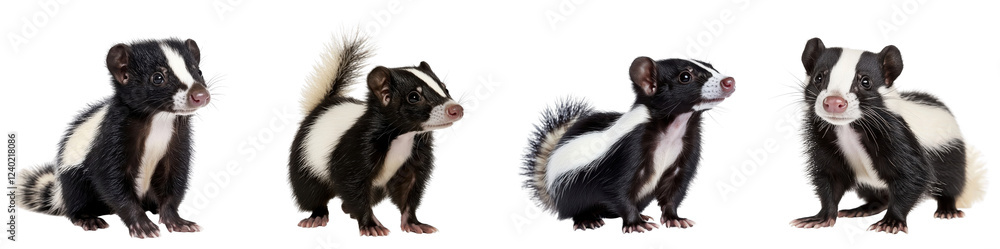 Skunk isolated on a white background. Mix Collection Png. Skunk isolated on a white background. Mix Collection Png.