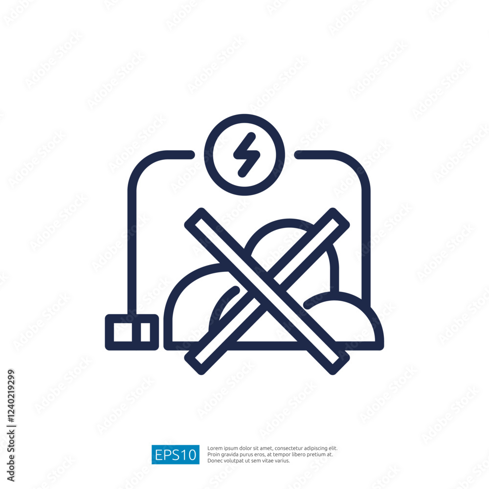 Electric Vehicle Charging Station Icon Indicating No Charging With Energy Symbol And Battery Sign For User Interface And Visual Communication Electric Vehicle Charging Station Icon Indicating No Charging With Energy Symbol And Battery Sign For User Interface And Visual Communication