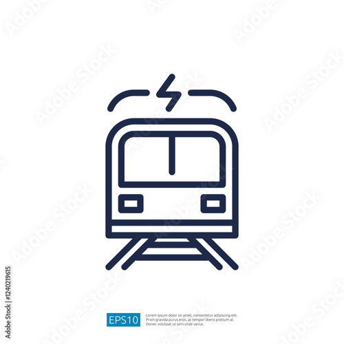 Electric Train Icon Representing Modern Transportation in Urban Environments and Eco-Friendly Public Transit Solutions