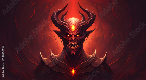 demon devil monster with red atmosfer generative ai art