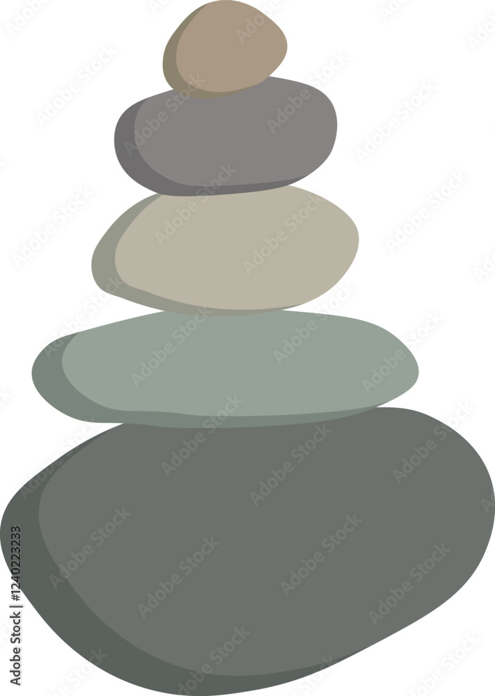 Five Stone Balancing Act Vector Illustration Five Stone Balancing Act Vector Illustration
