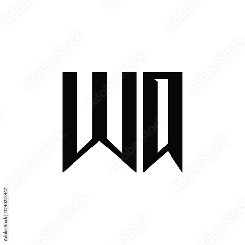 WQ monogram logo design letter text name symbol monochrome logotype alphabet character simple logo photo