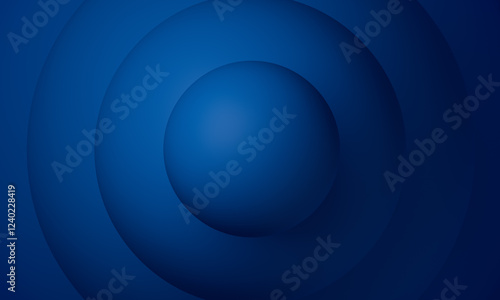 Abstract gradient geometric spheres background design with blue spheres, 3D rendering image