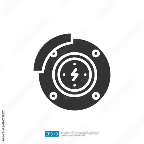 Electric Vehicle Charging Icon Representing Energy Supply For Eco-Friendly Transportation Solutions And Sustainable Automotive Innovation