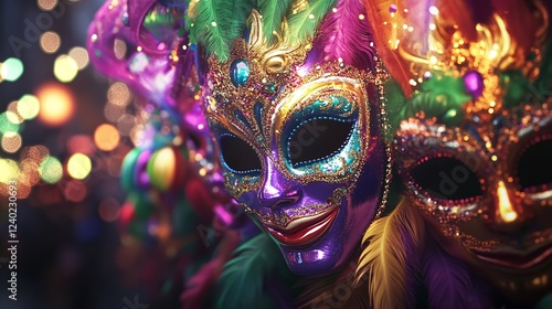 AI-Powered Mardi Gras Text Effect: 8K Photorealistic Design. Vibrant colors, festive fonts, and intricate details create a stunning, high-resolution   photo