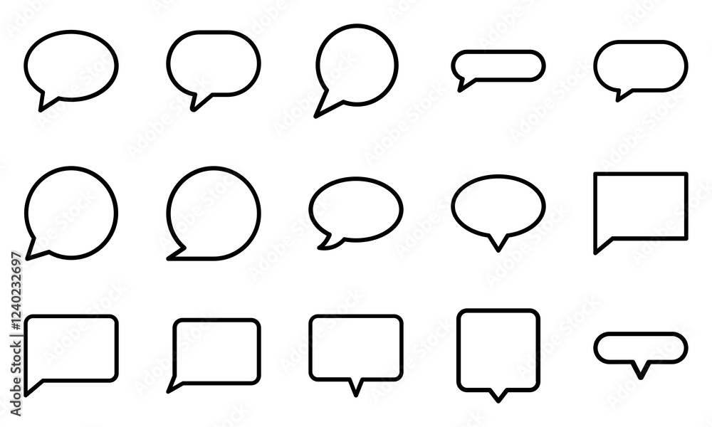 Set of Chat bubble icon design Set of Chat bubble icon design