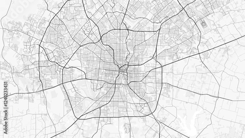 Map of San Antonio, USA. Perfect for posters, printing, wallpaper, and home decor. Maps with monochrome and black and white styles, suitable for those who want to customize