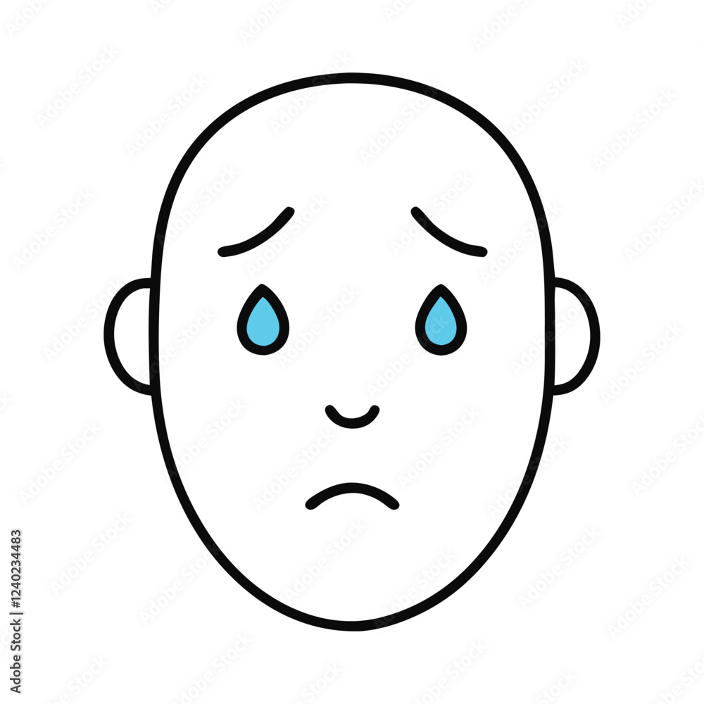 Fototapeta premium A silhouette face white background.