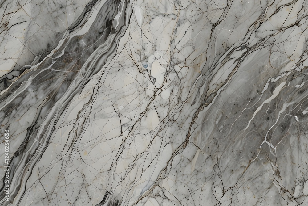 Fototapeta premium Modern grey marble limestone texture background in white light seamless material wall paper. Generative AI