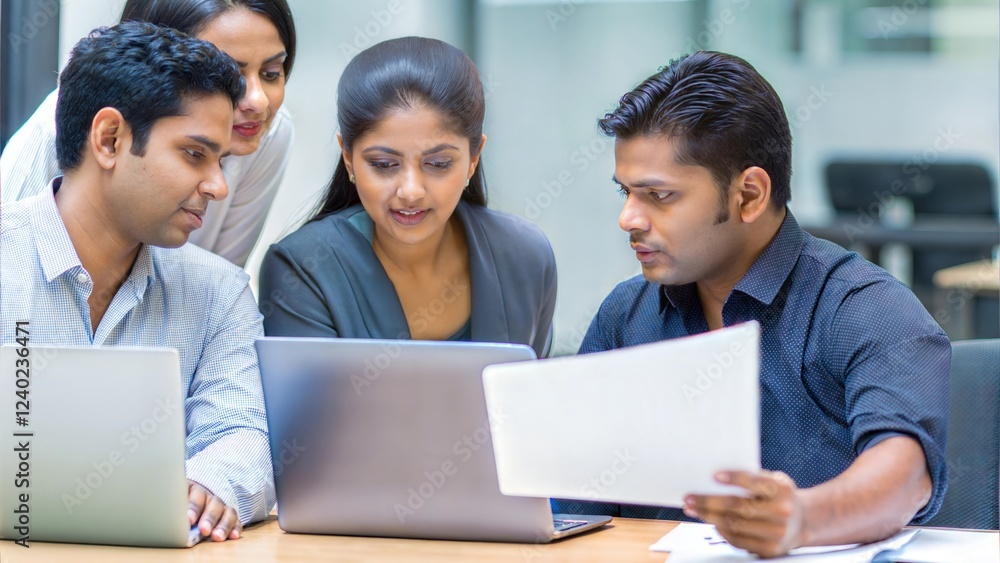 Indian Corporate Team Reviewing Sales Data
Indian Corporate Team Reviewing Sales Data