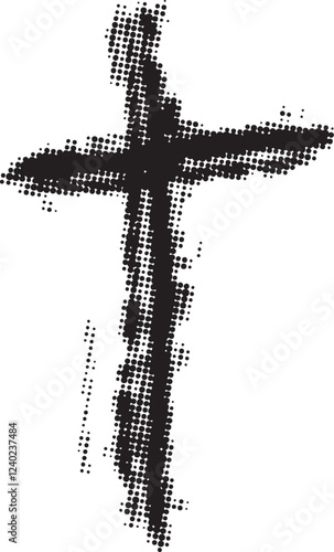 Cross doodle hand drawn line art set vector sketch drawing line catholic easter ash wednesday