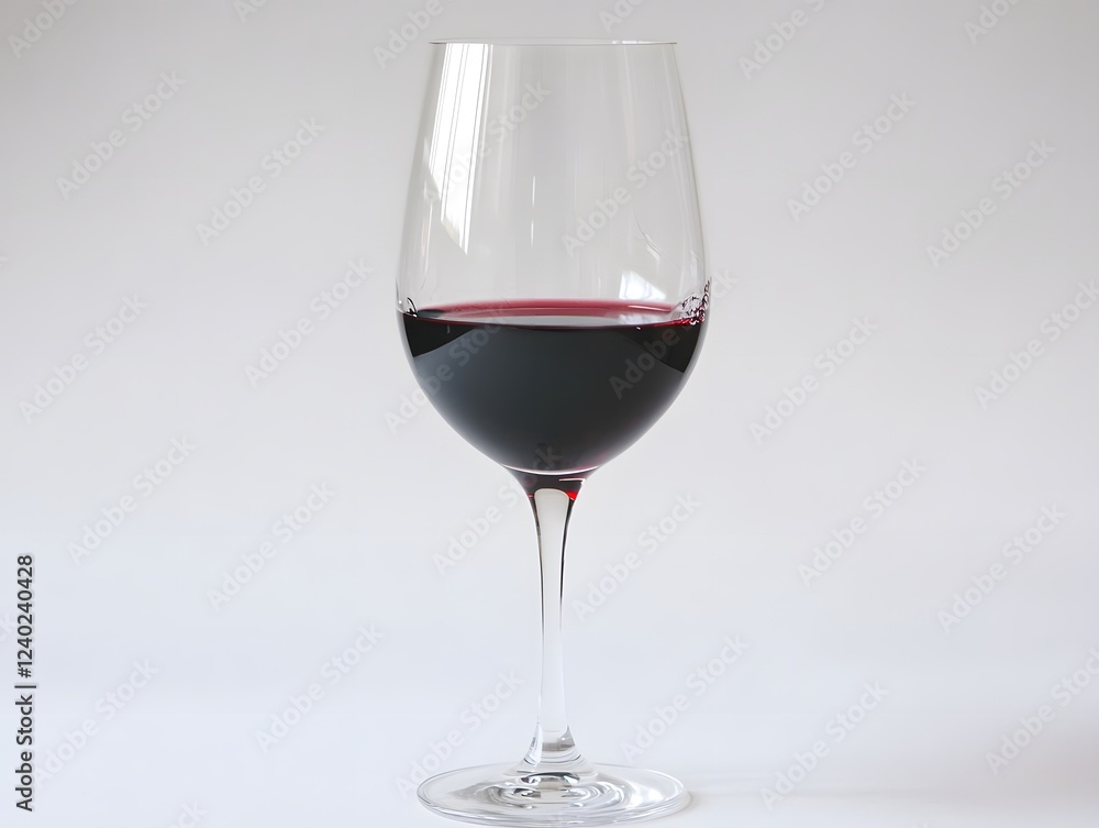Elegant Glass of Red Wine on White Background Elegant Glass of Red Wine on White Background