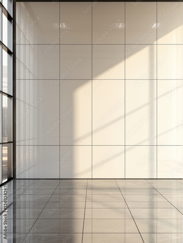 Obraz premium Modern empty interior with clean lines and light.