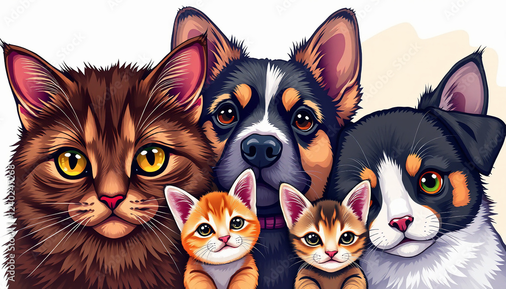 Obraz premium cat and dog