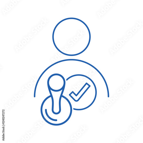 Verified approved candidate, user. Vector linear icon illustration isolated on white background.