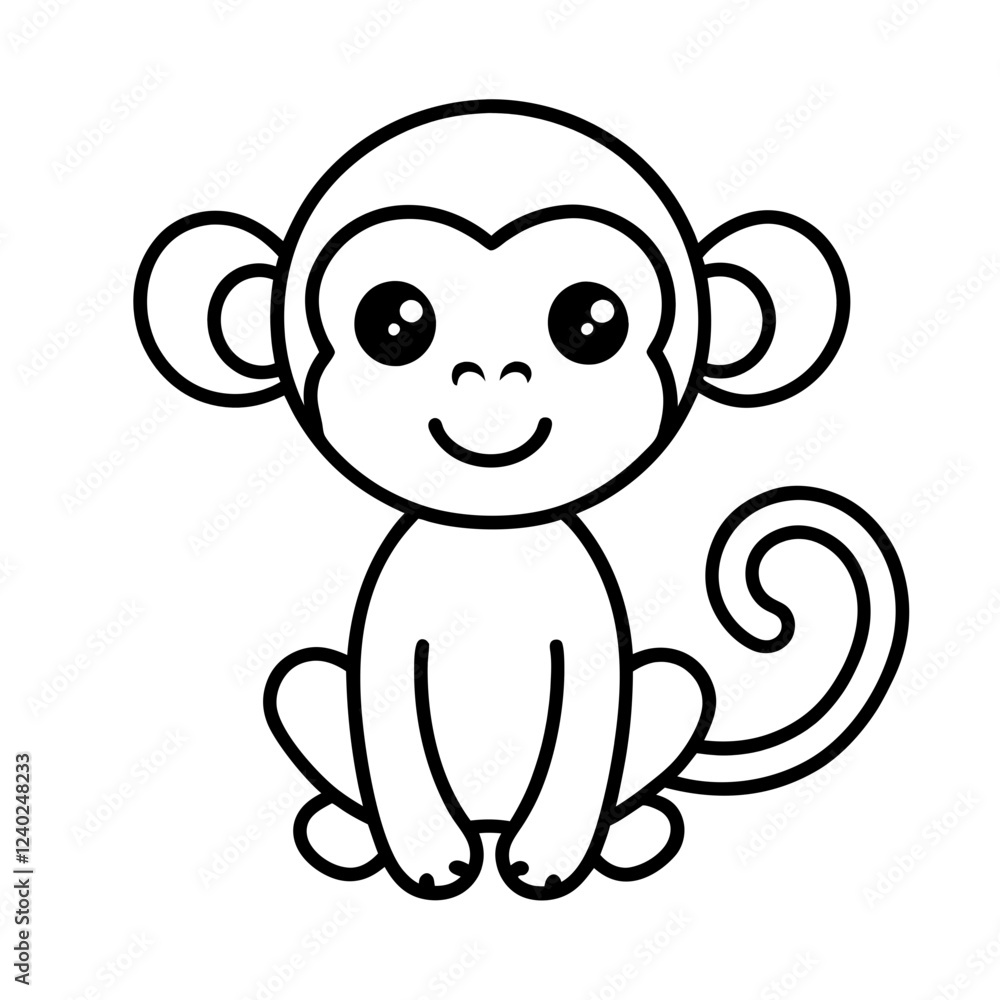 Fototapeta premium Monkey Outline Icon