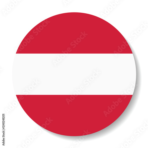 Austria flag. Button flag icon. Standard color. Circle icon flag. Computer illustration. Digital illustration. Vector illustration.