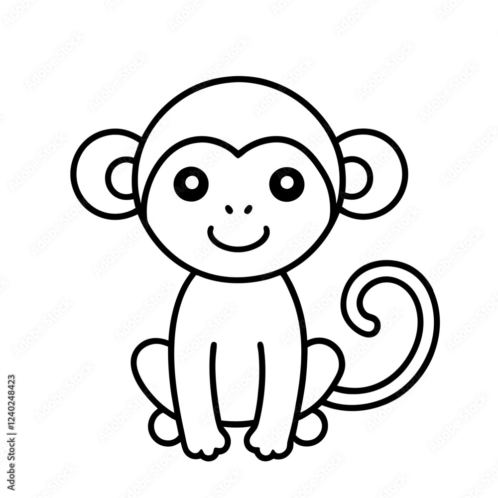 Fototapeta premium Monkey Outline Icon