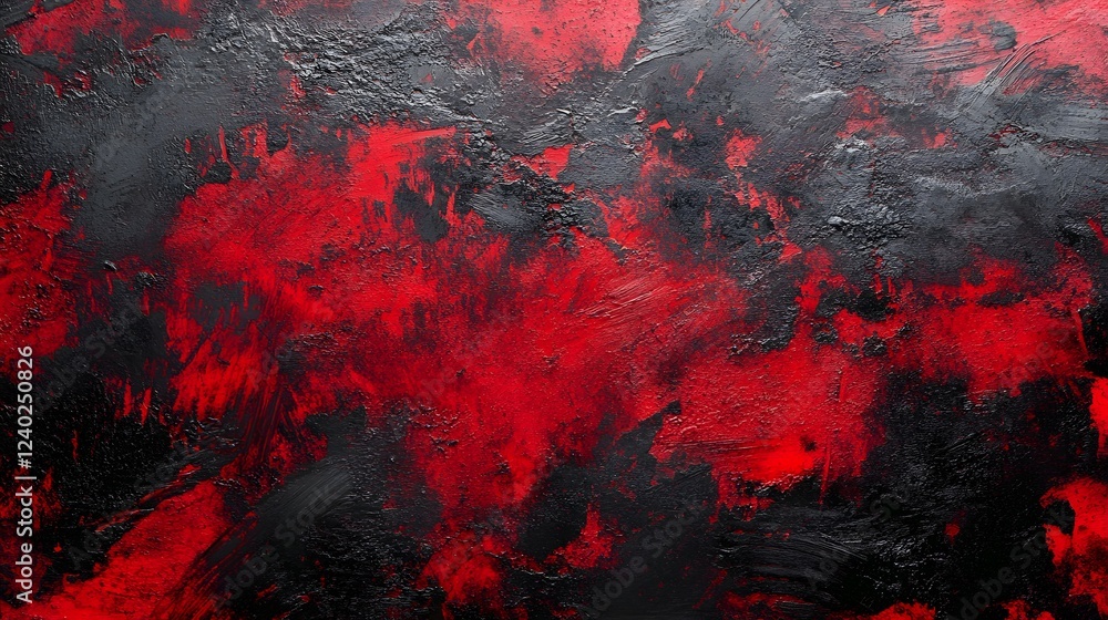 Abstract Red Black Grunge Texture Background AI Generated Art